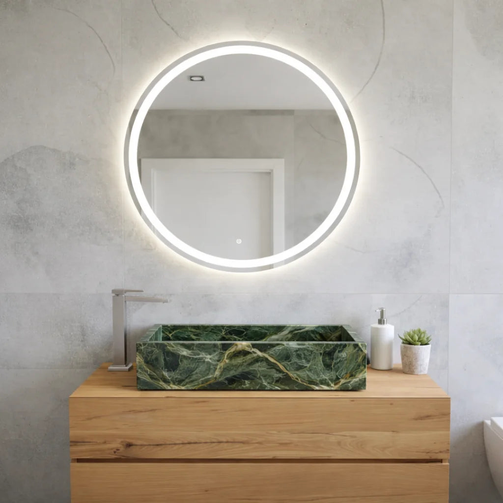 Spider green marble bathroom sink