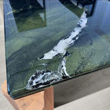 square marble coffee table with wooden base