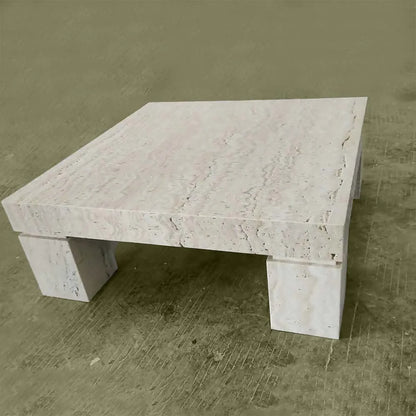 square travertine coffee table living room in dubai