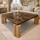 Imperial Marble Wood Fusion Table