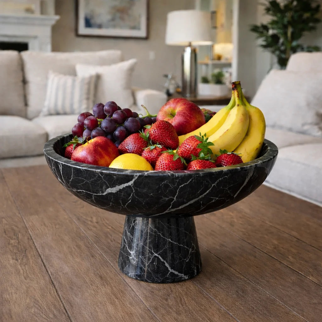 Stone Pedestal Serving Bowl