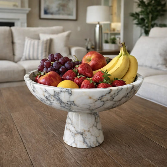 Stone Pedestal Serving Bowl