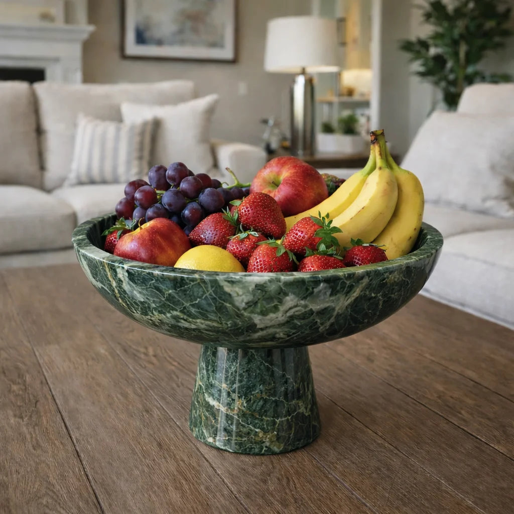 Stone Pedestal Serving Bowl