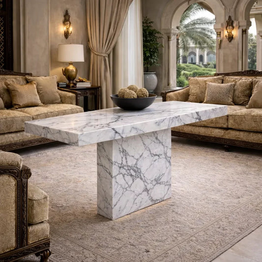 Luxury Natural Stone Pedestal Coffee Table