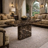 Luxury Natural Stone Pedestal Coffee Table