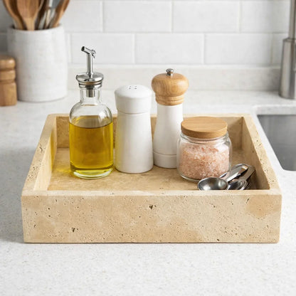 Travertine Marble Tray for Vanity