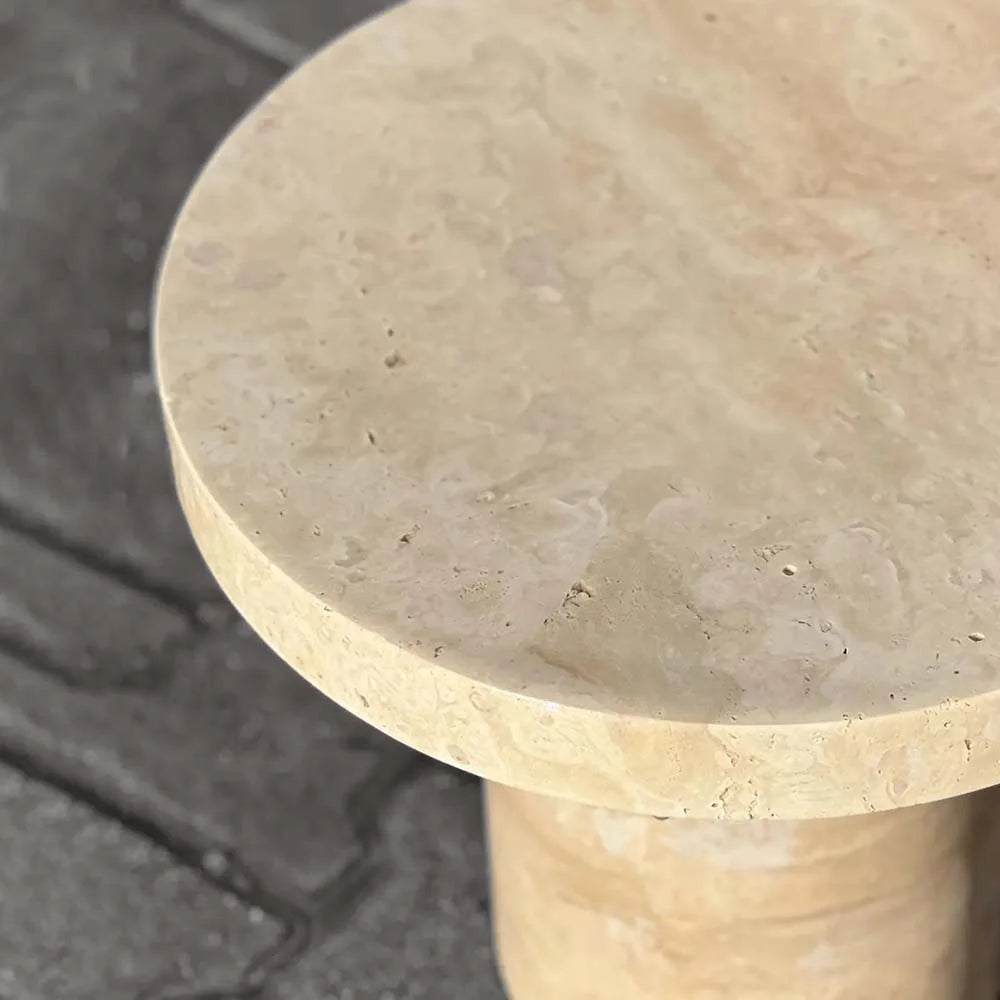 Travertine Stone Side Table for Kitchen