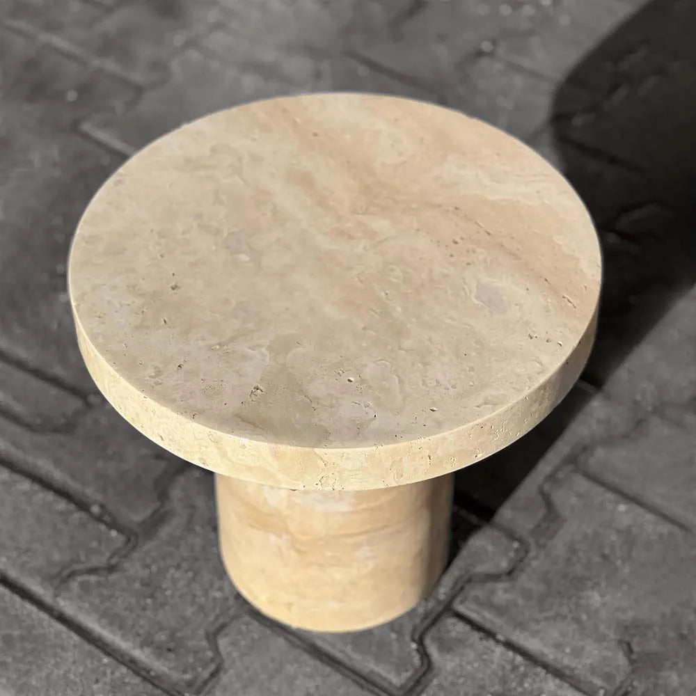travertine stone side table for sitting room