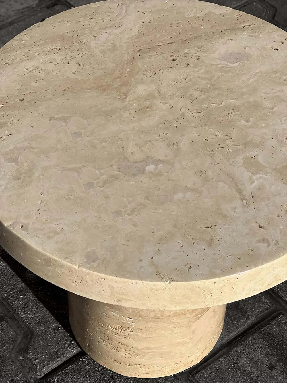 Travertine Stone Side Table in abu dhabi