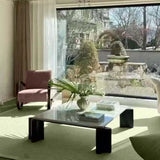 veined marble square coffee table