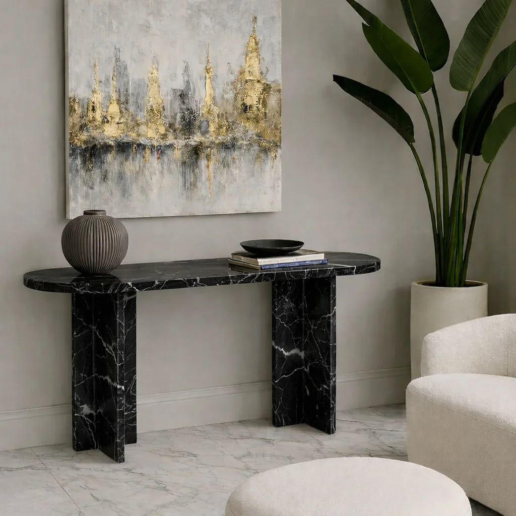 Velmora Arc Stone Console Table