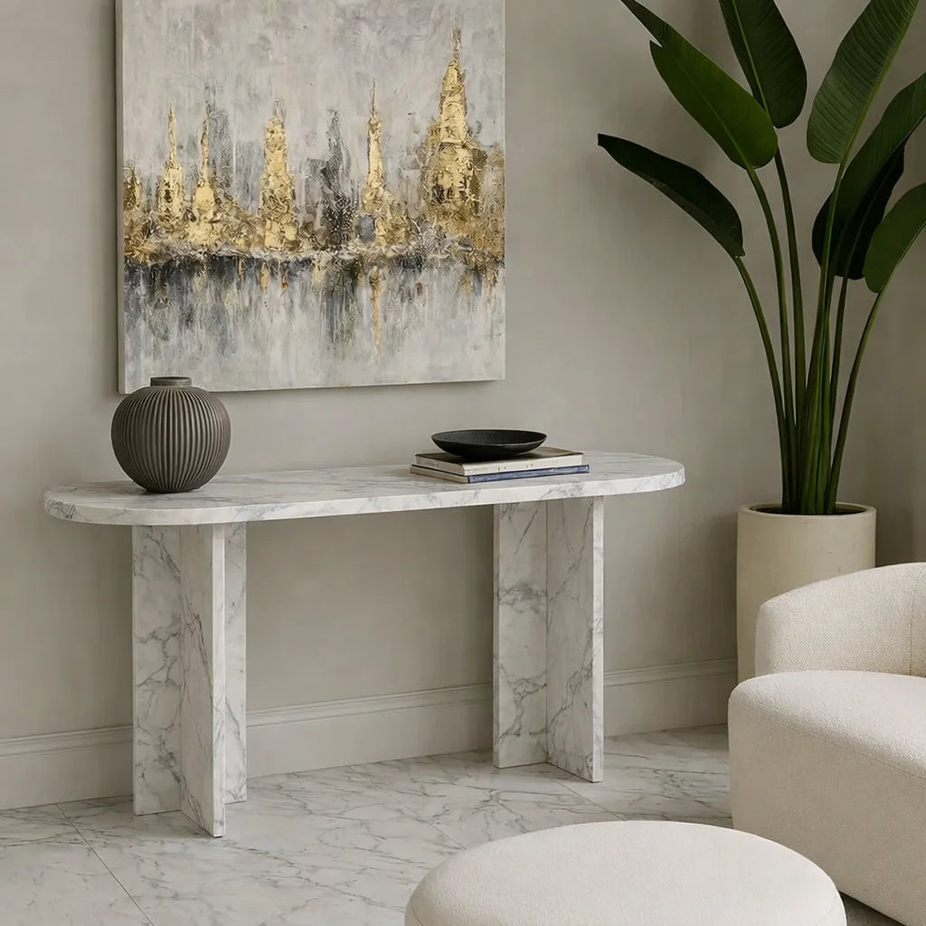 Velmora Arc Stone Console Table
