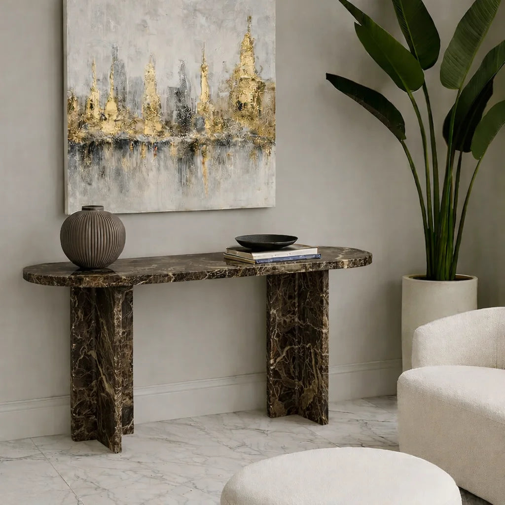 Velmora Arc Stone Console Table