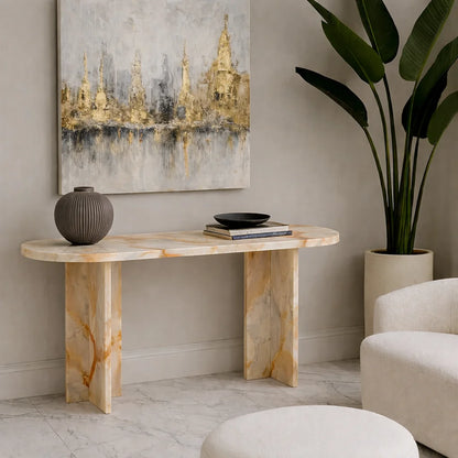 Velmora Arc Stone Console Table