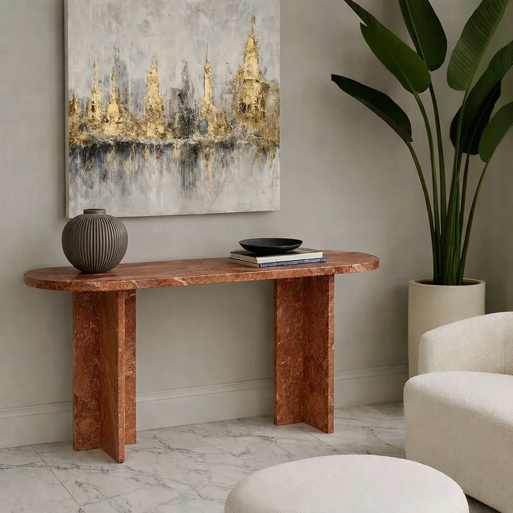 Velmora Arc Stone Console Table