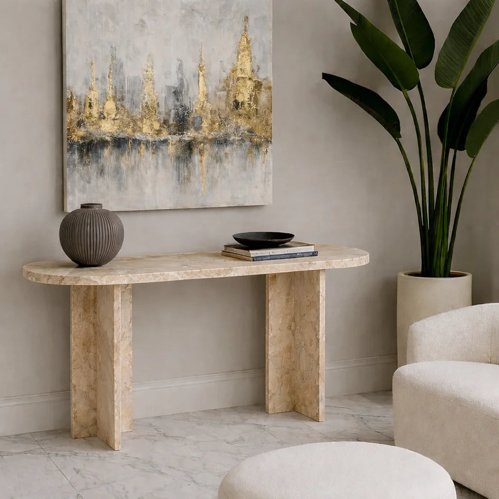 Velmora Arc Stone Console Table
