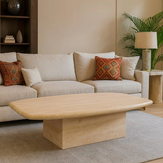Vintage Travertine Console Table