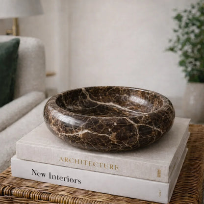 Viola Marble Centerpiece with Honed