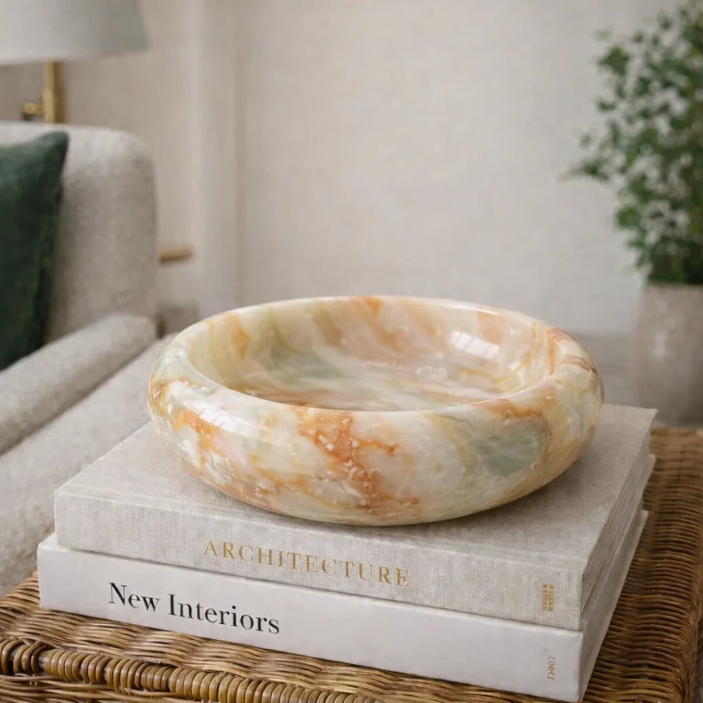 Viola Marble Centerpiece with Honed