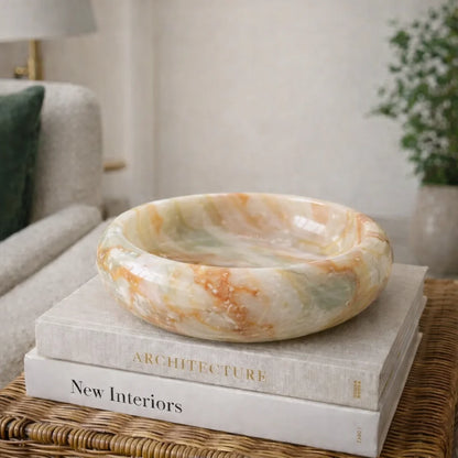 Viola Marble Centerpiece with Honed