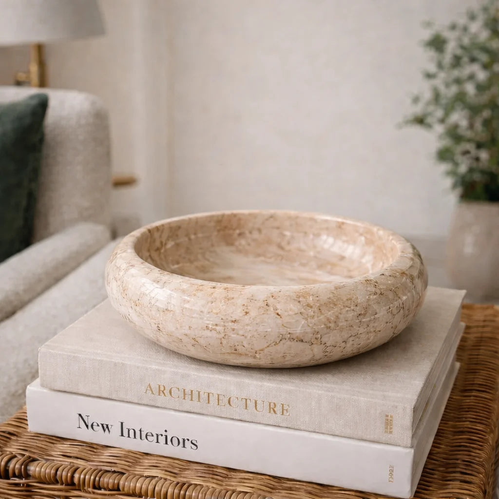 Viola Marble Centerpiece with Honed
