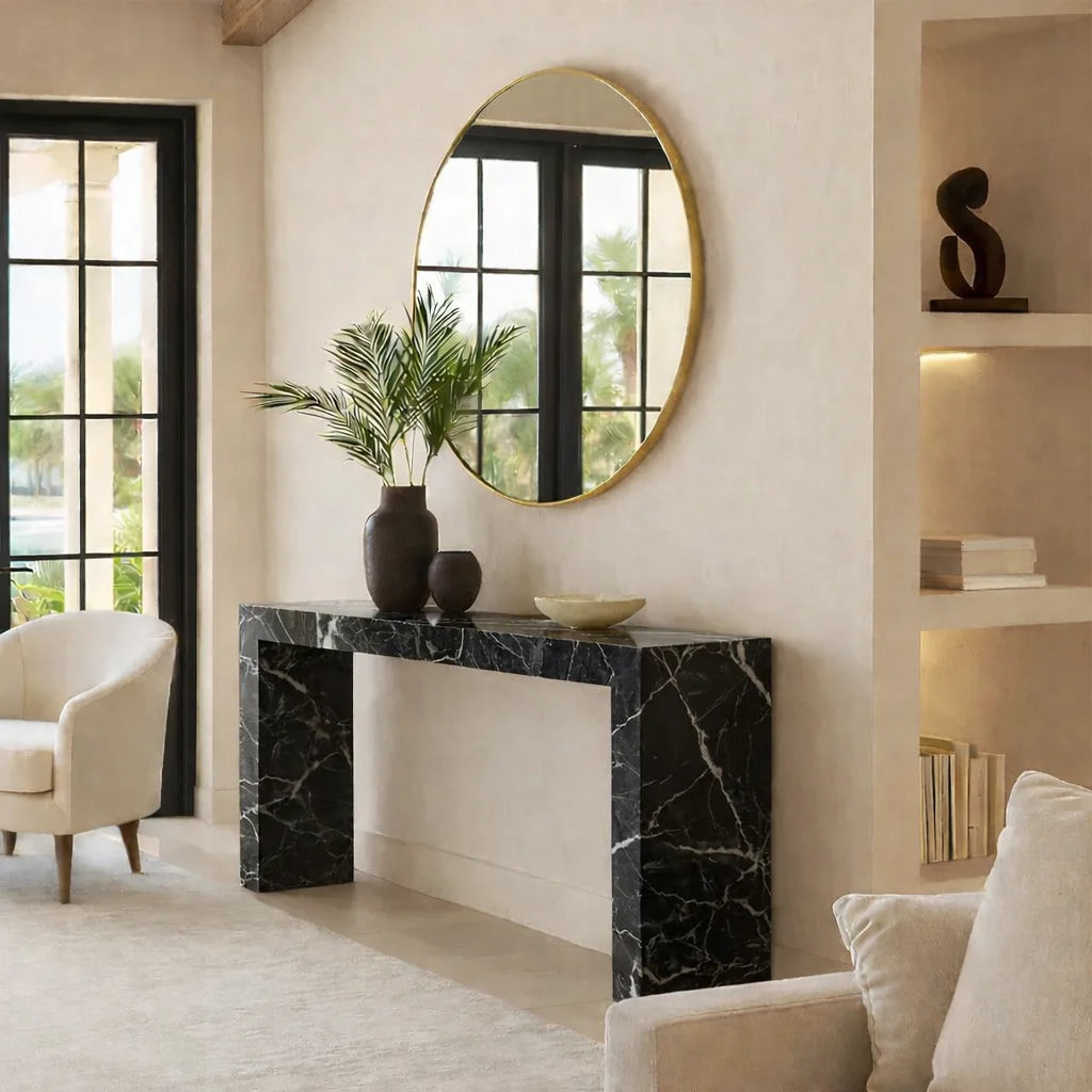 Zavero Strata Marble Console Table