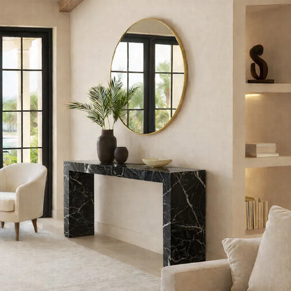 Zavero Strata Marble Console Table