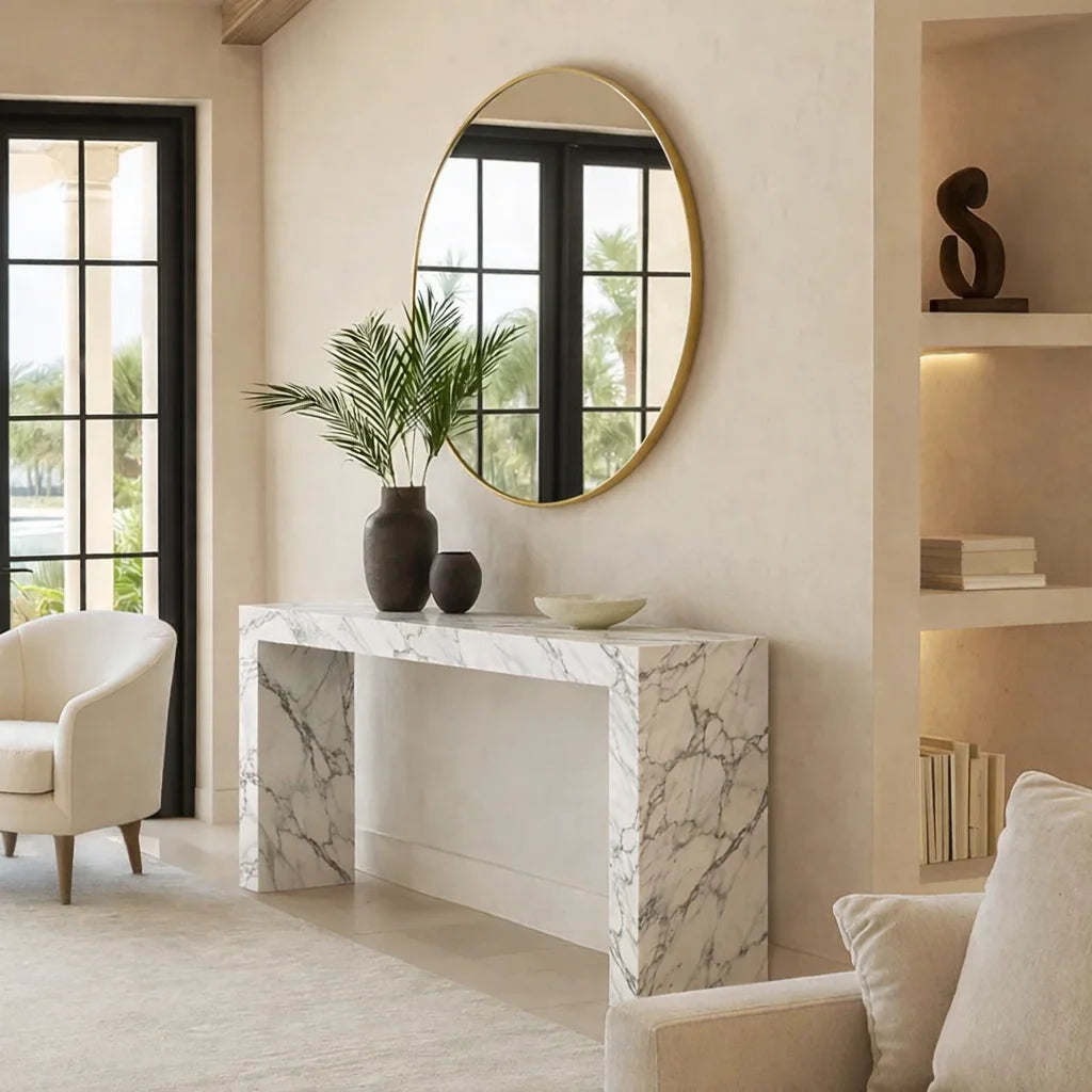 Zavero Strata Marble Console Table