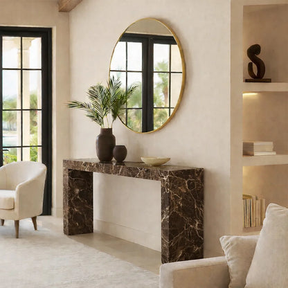 Zavero Strata Marble Console Table