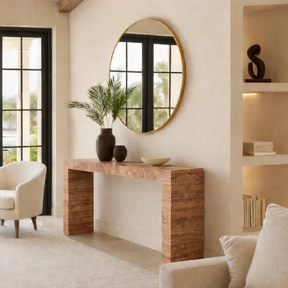 Zavero Strata Marble Console Table