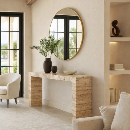 Zavero Strata Marble Console Table